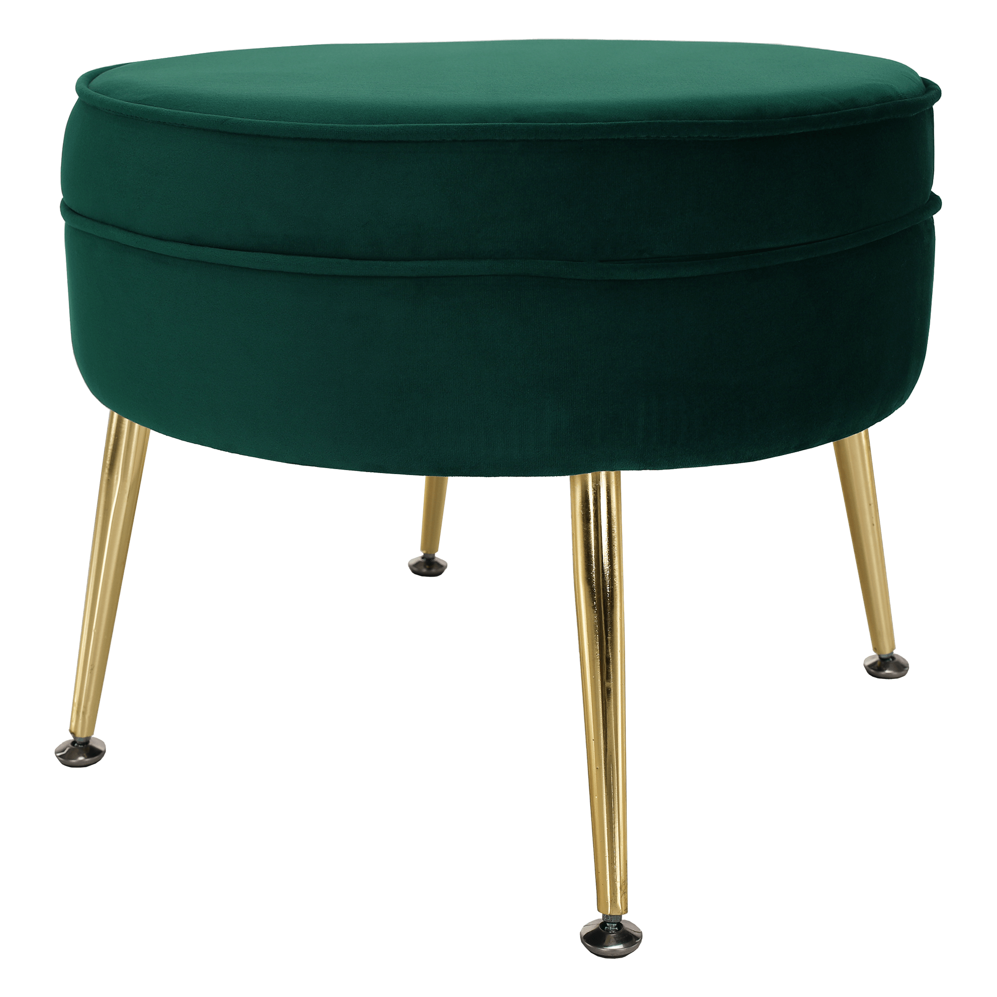 Luxusný taburet, smaragdová Velvet látka/chróm zlatý, Art-deco, NOBLIN NEW TYP 1 - lacno