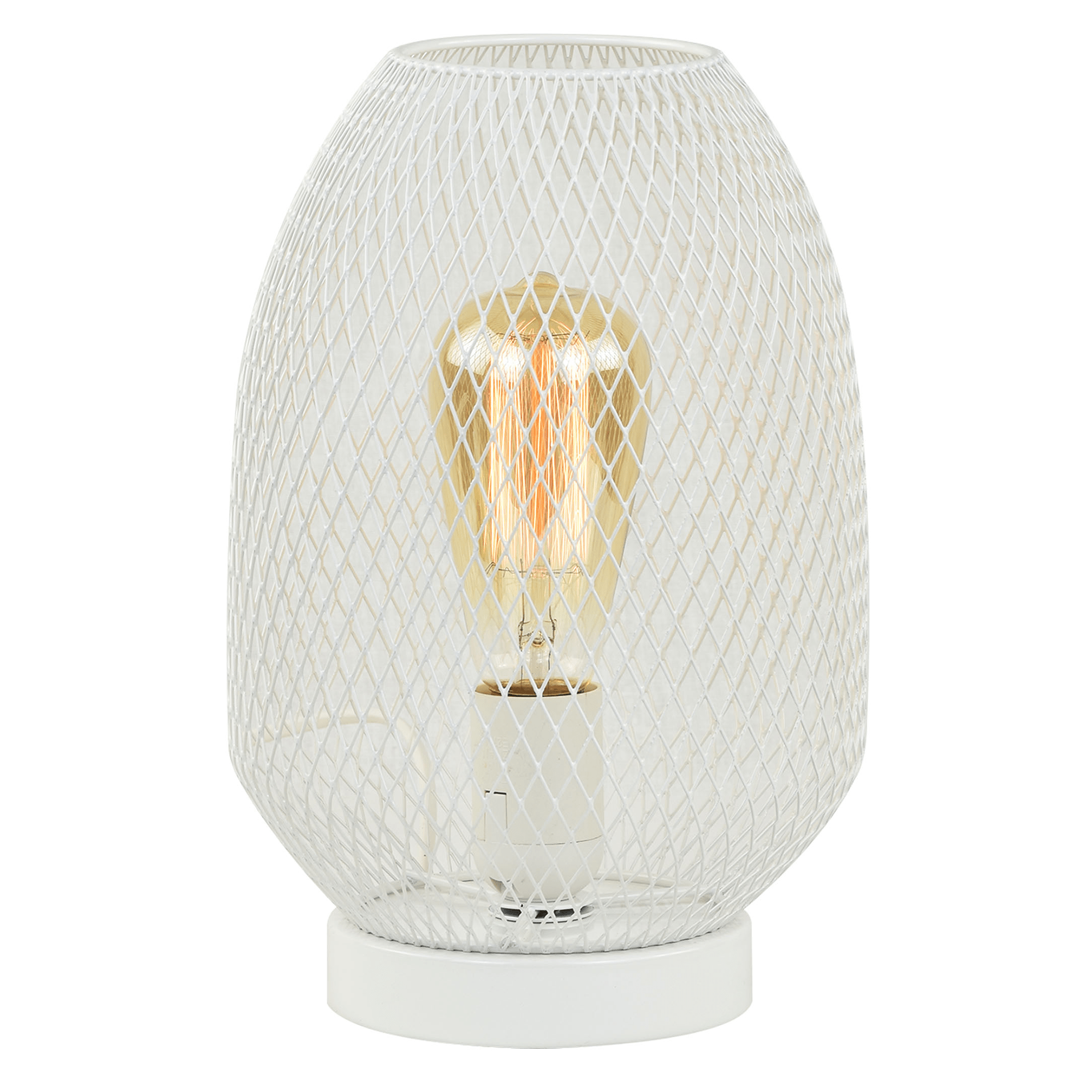 Stolná lampa, kov/biela, ANLEY