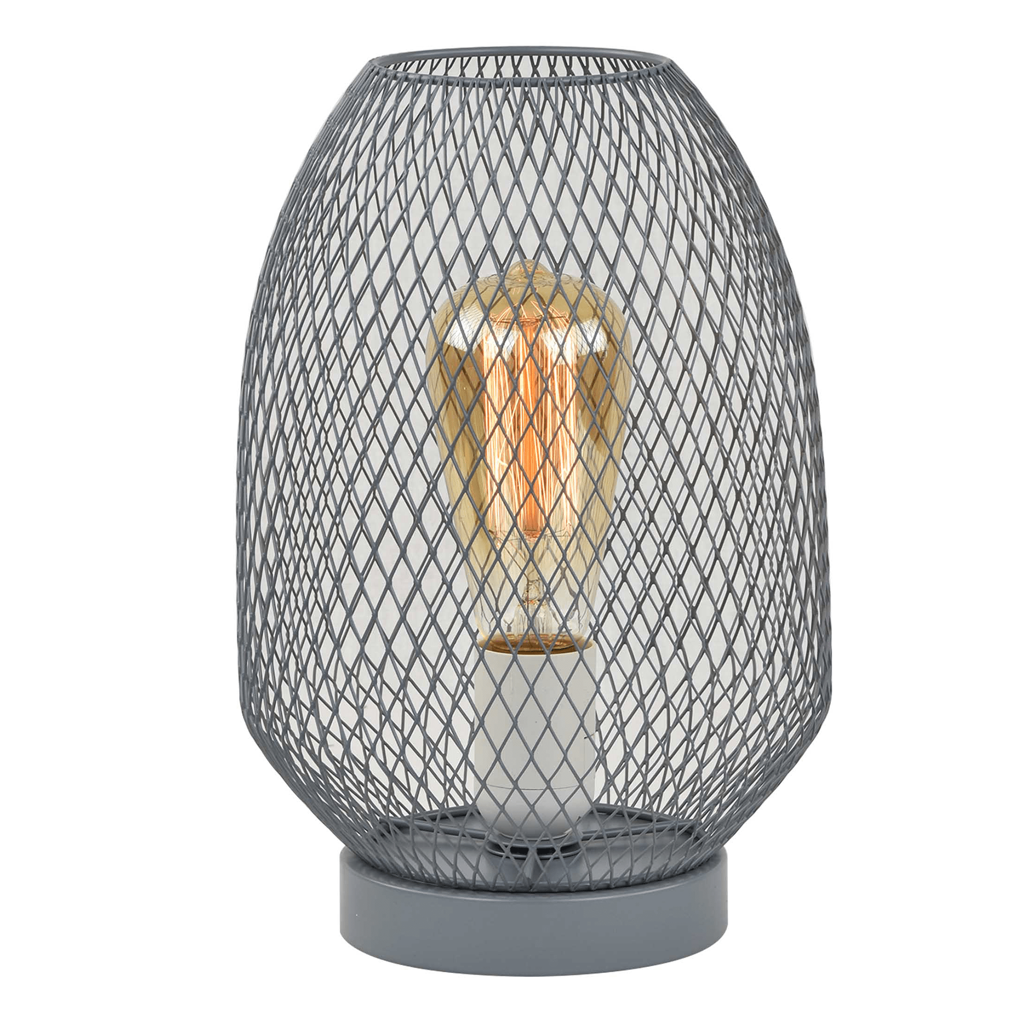 Stolná lampa, kov/sivá, ANLEY