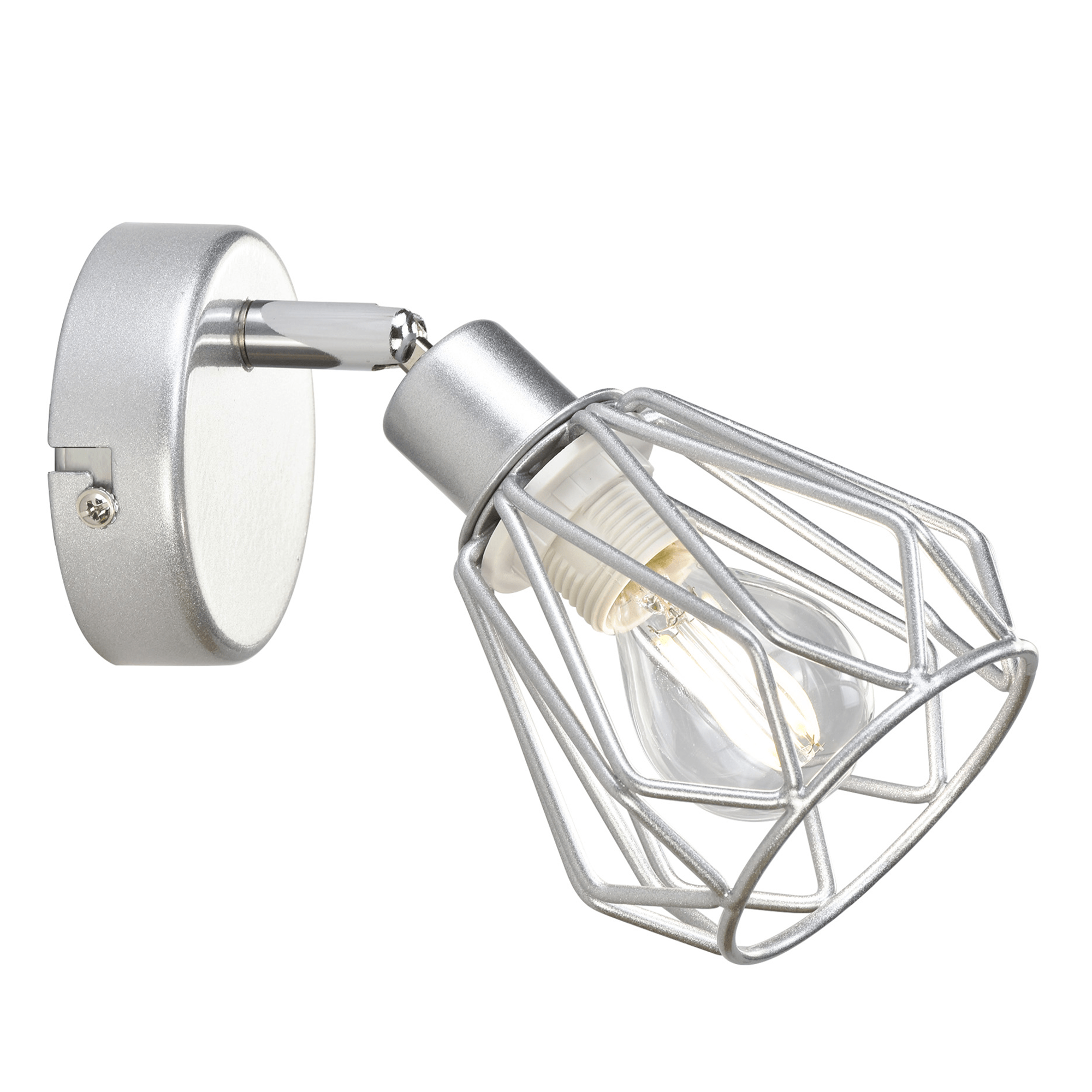 Nástenná lampa, strieborná/kov, OKIRA TYP 2