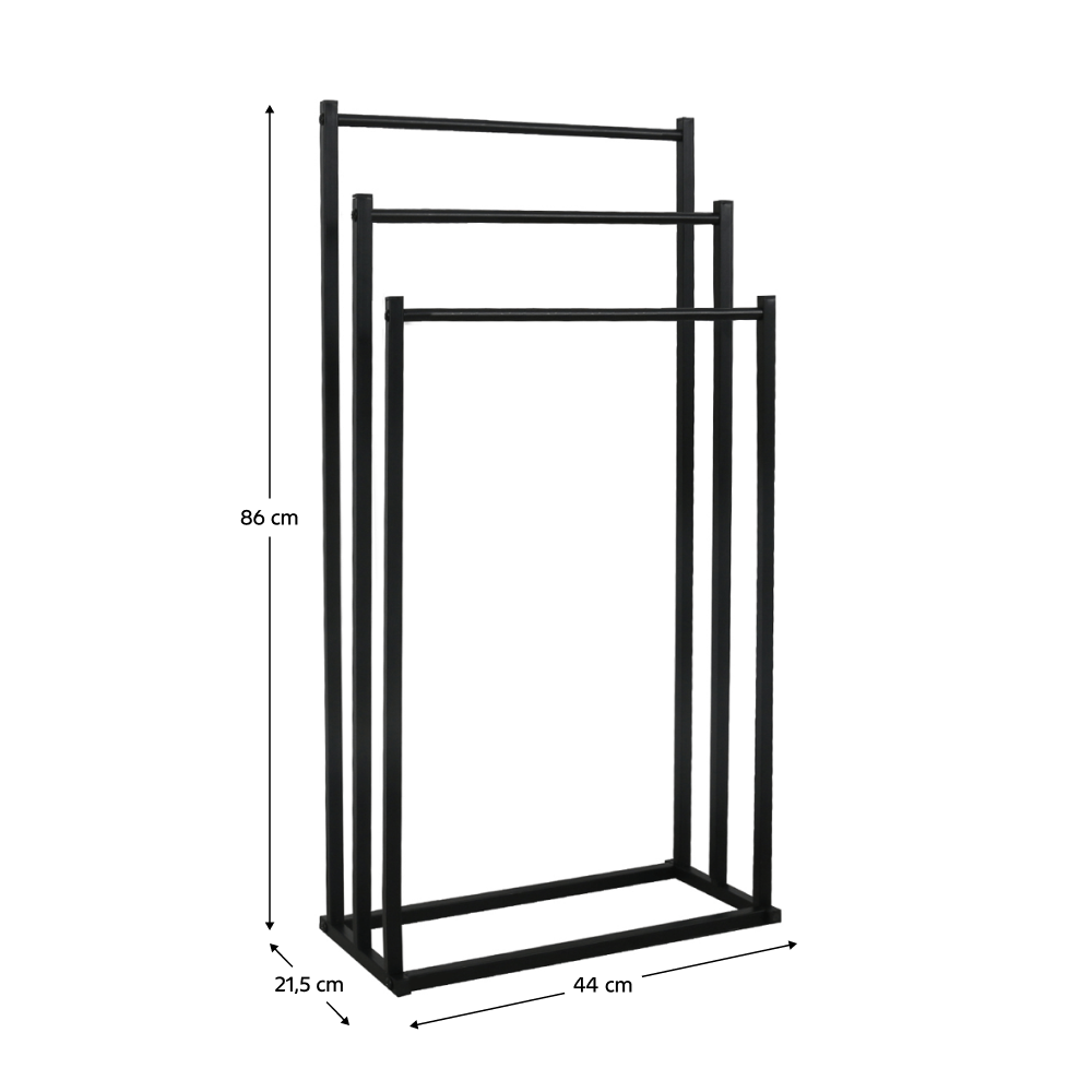 Stojan na ručníky, černá, POLDO