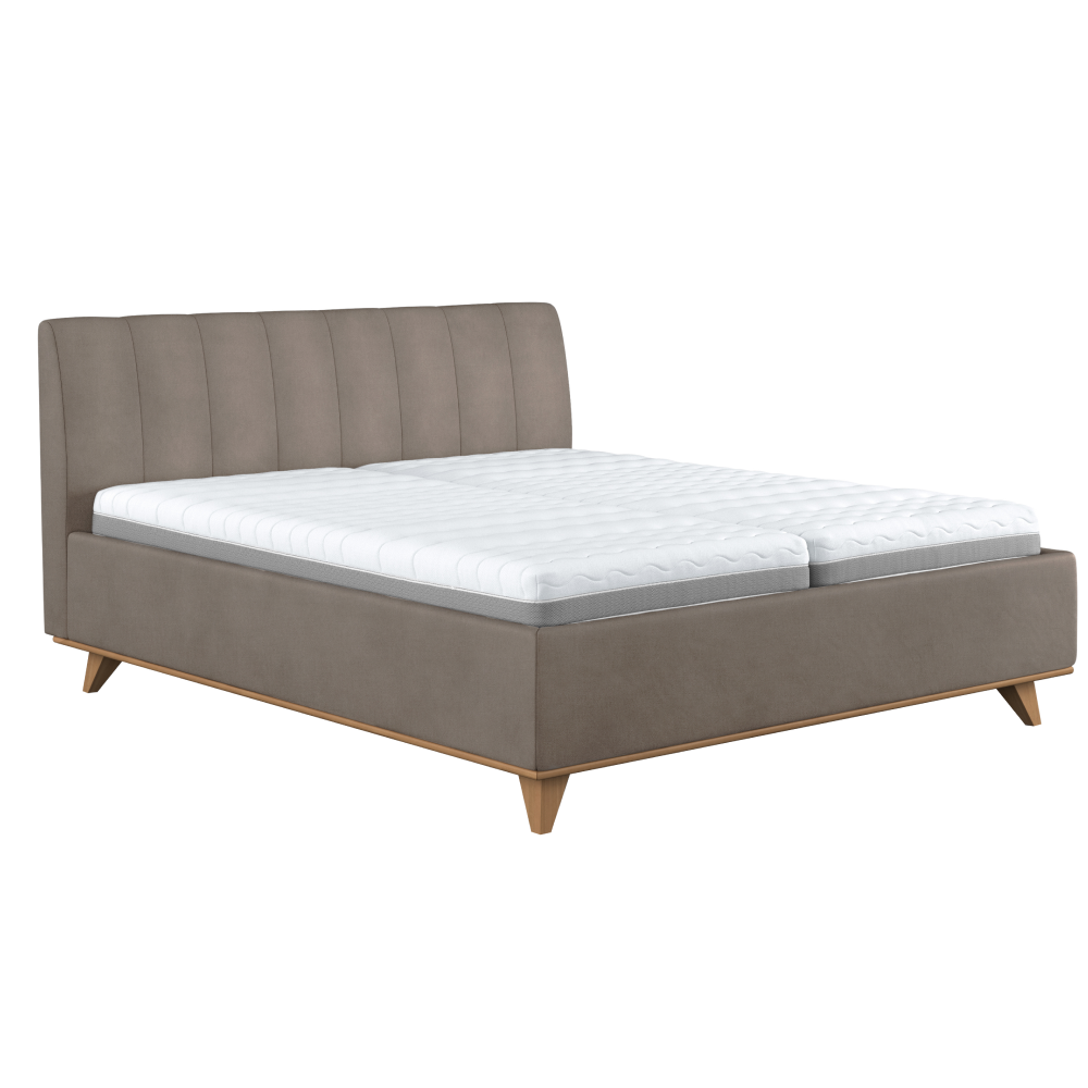 Manželská posteľ, sivohnedá Taupe, 180x200, LASKANA