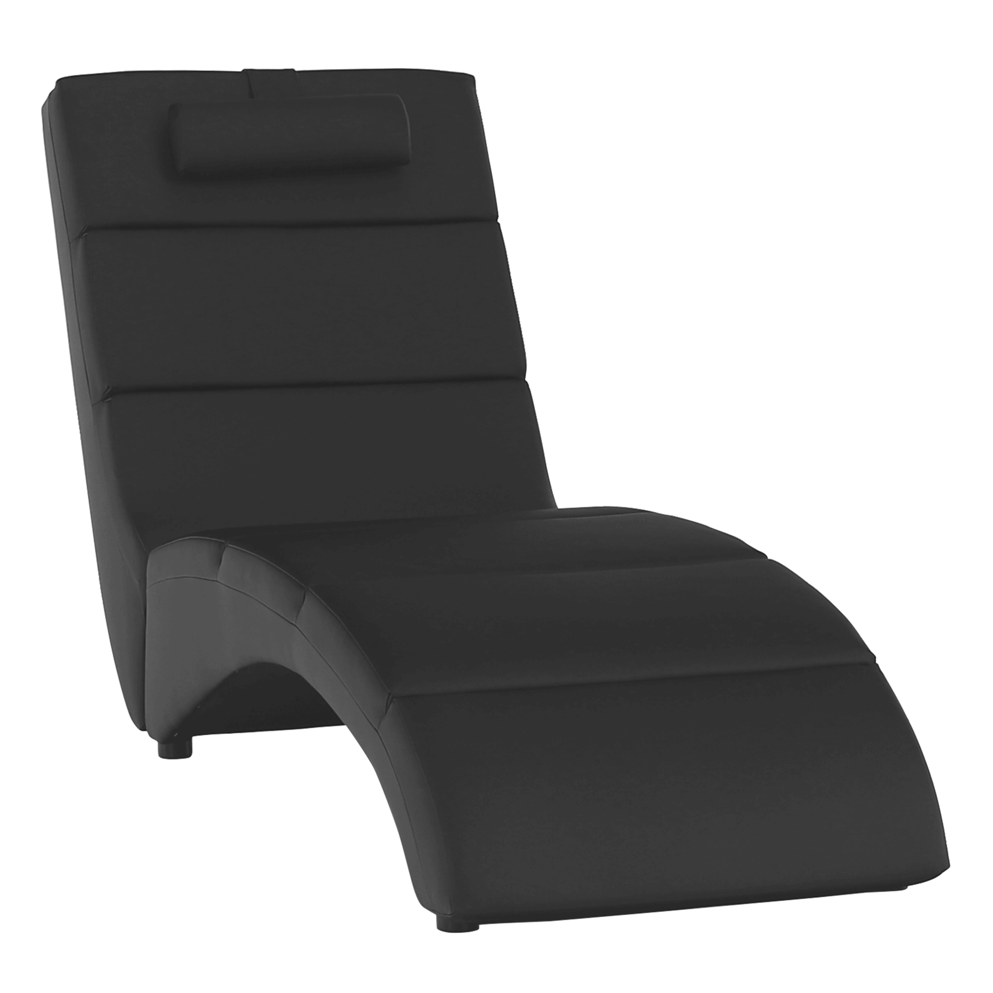 Relaxačné kreslo, čierna ekokoža, LONG