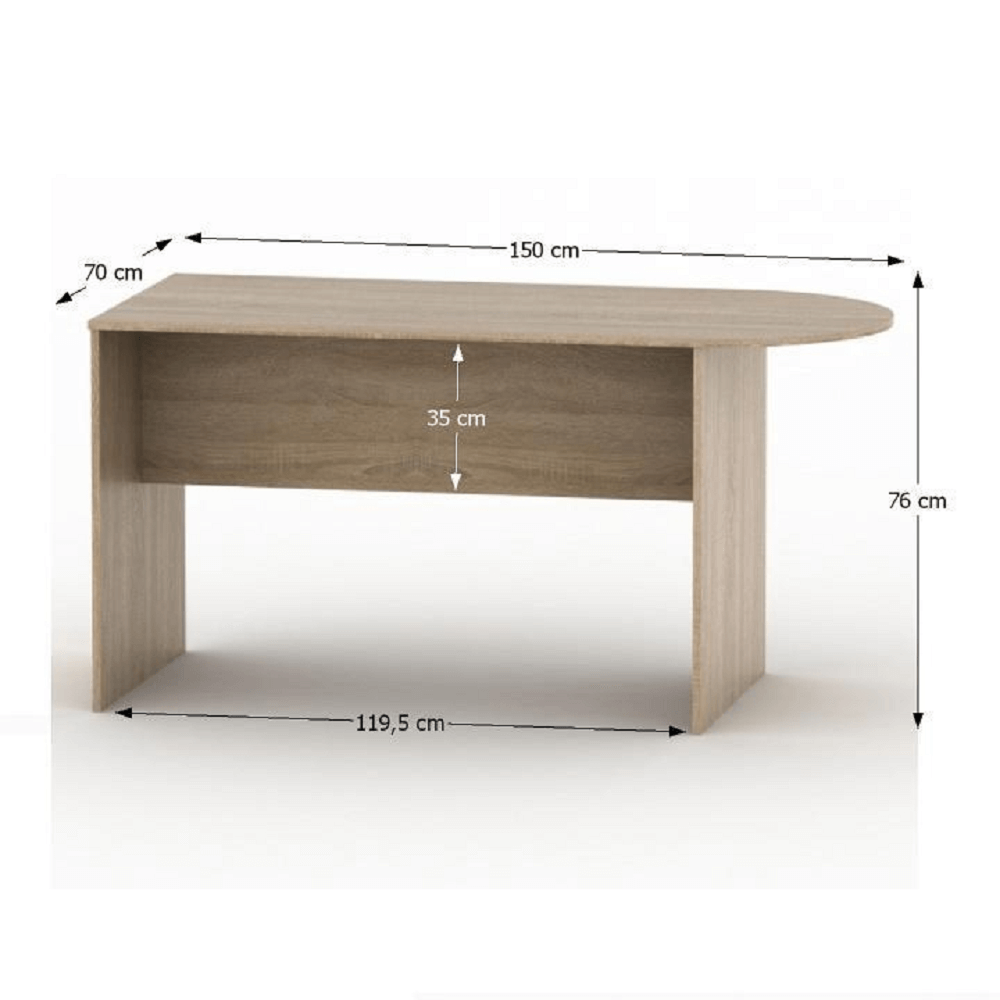Zasedací stůl s obloukem 150, dub sonoma, TEMPO ASISTENT NEW 022