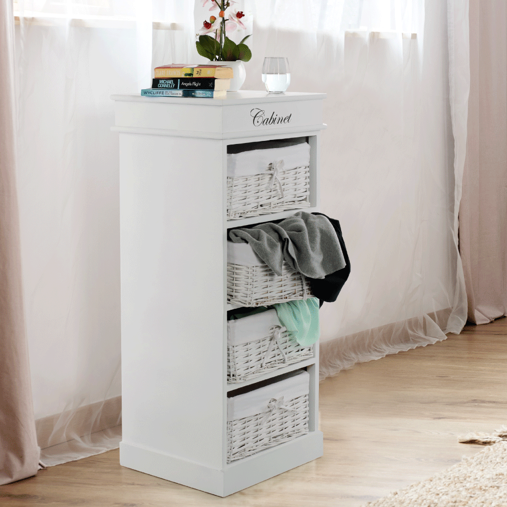 4-fiókos komód, fehér, BLANCO