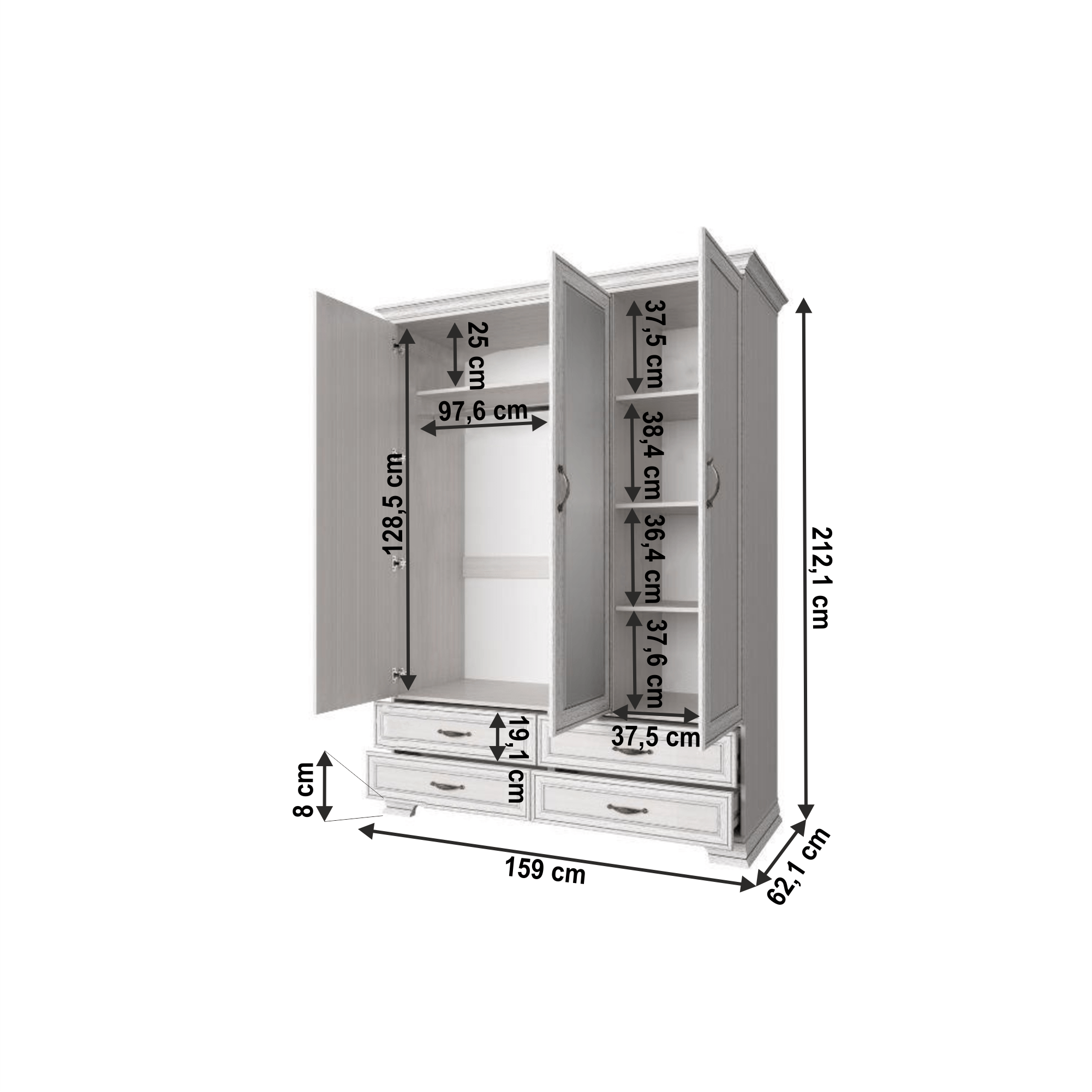 Skříň se zrcadlem 3D4S, TIFFY 01