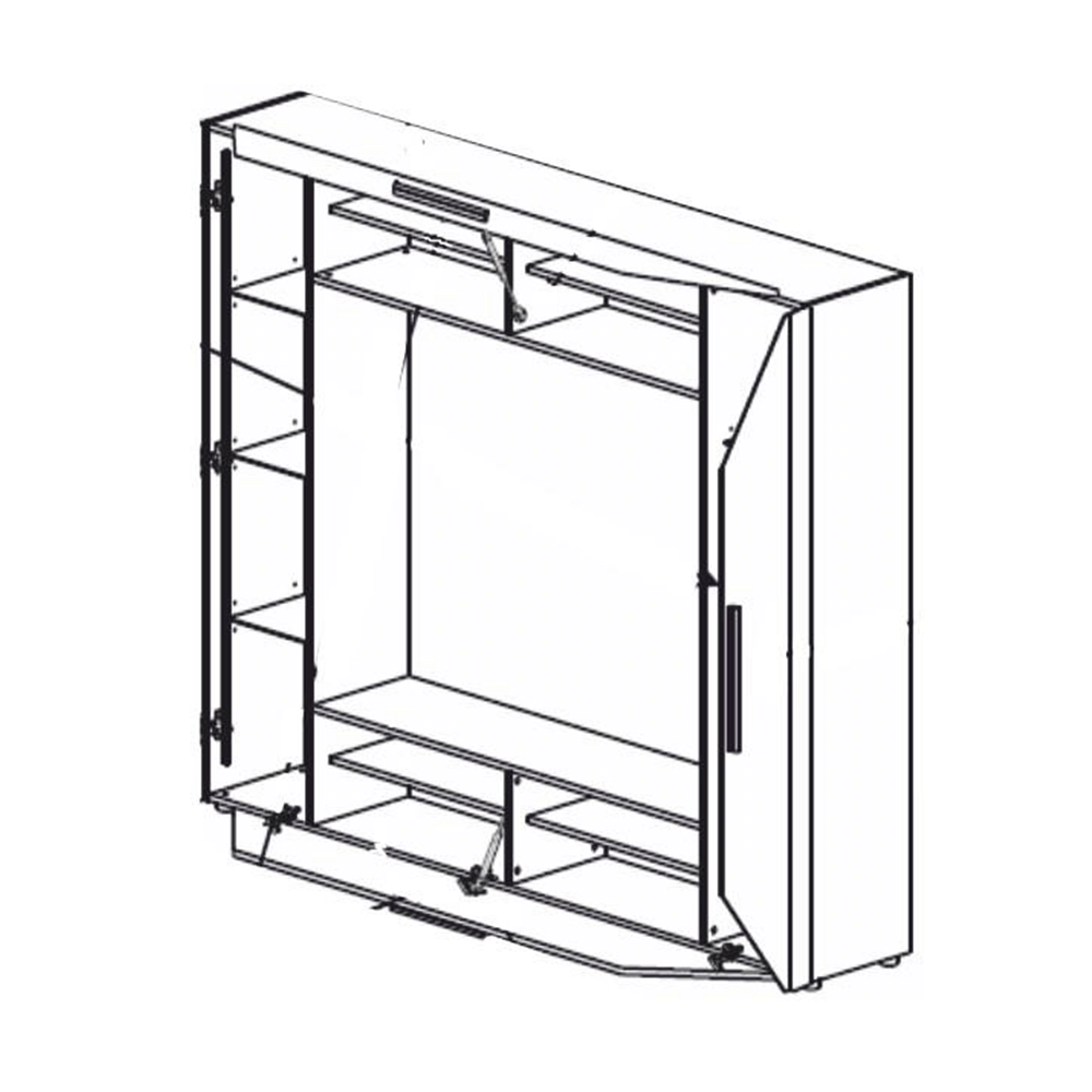 TV a media stena, biela extra vysoký lesk/biela, ADGE