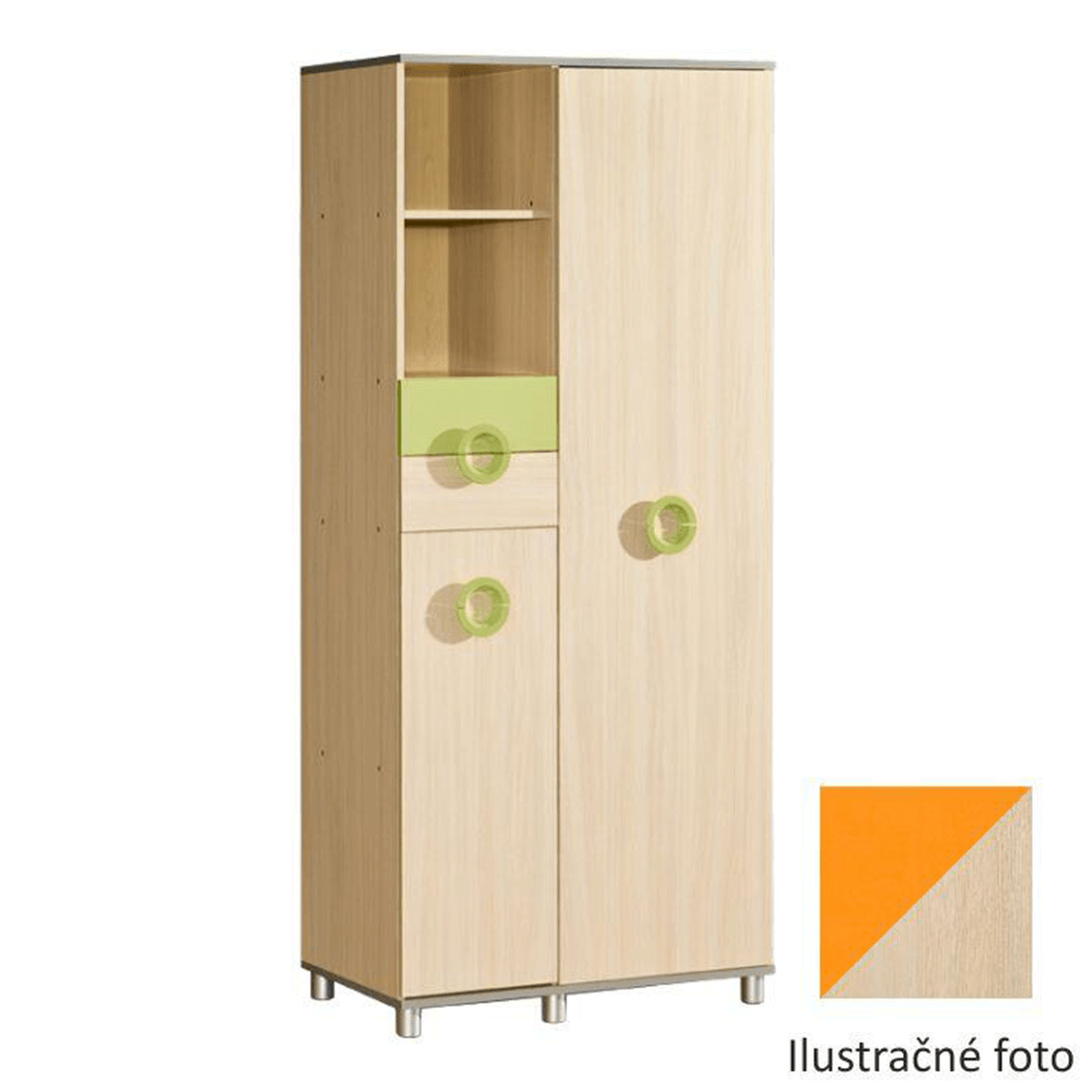 Detská skriňa, DTD, oranžová, EMO N 1 - lacno
