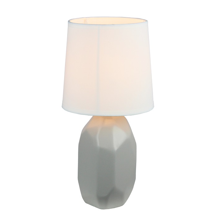 Keramická stolná lampa, sivá, QENNY TYP 2 AT15556