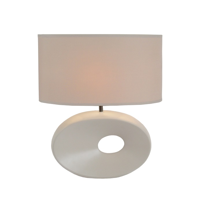 Keramická stolná lampa, biela, QENNY TYP 9 AT09115