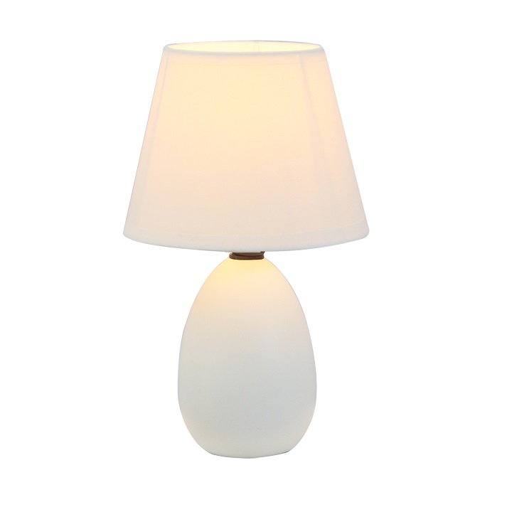 Keramická stolná lampa, biela, QENNY TYP 12 AT09350