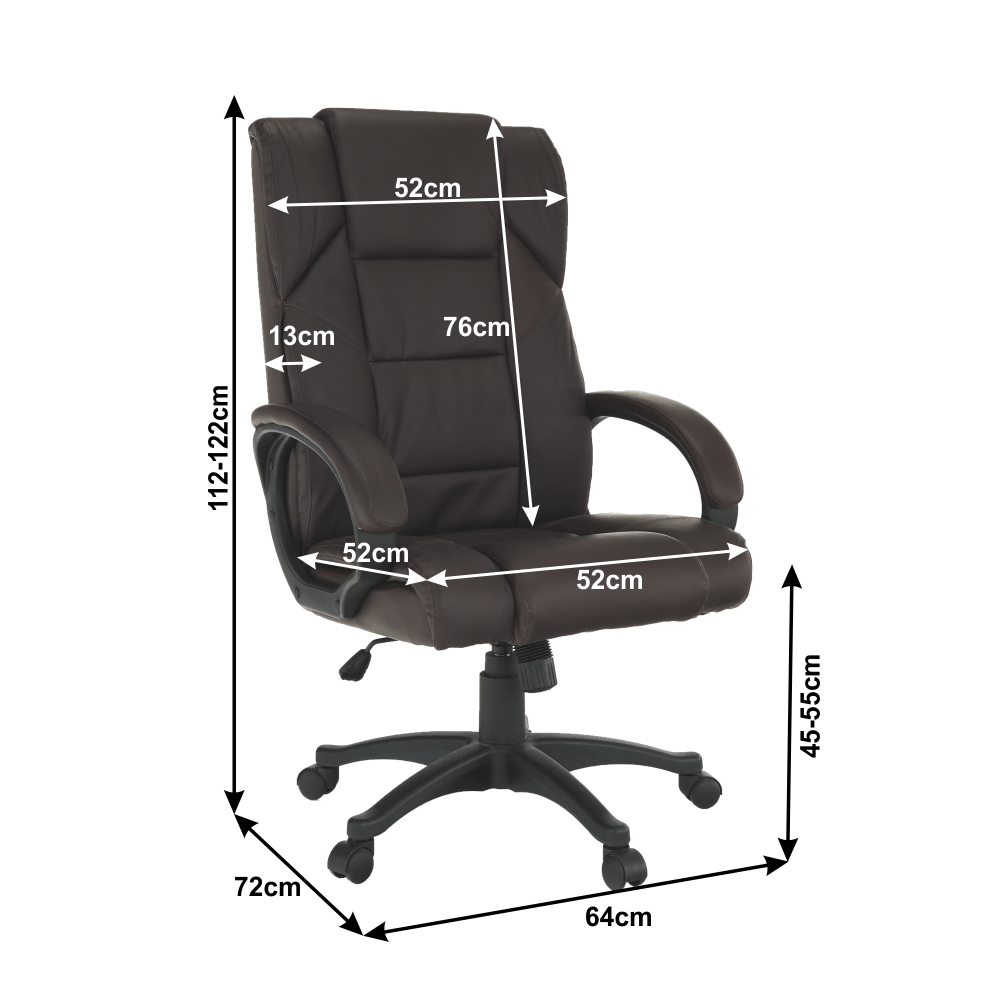 Kancelářské křeslo, hnědá ekokůže, SIEMO NEW