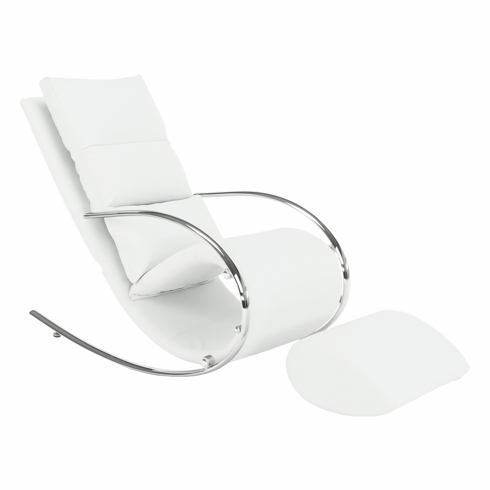ROGER HOJDACIE KRESLO BIELA PU+CHROM S001