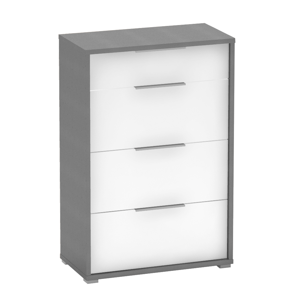 Komoda so šuplíkmi, grafit/biela, RIOMA NEW TYP 22 - lacno
