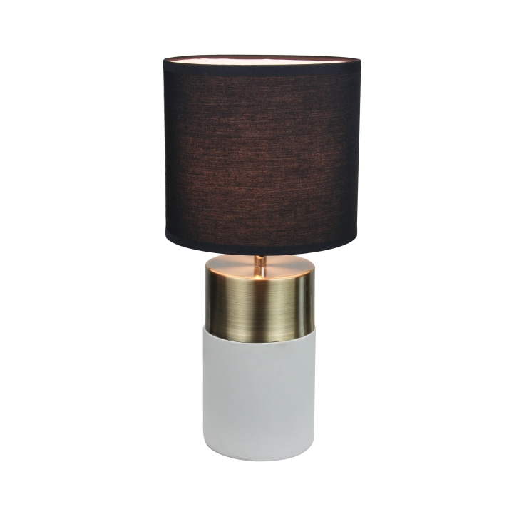 Stolná lampa, svetlosivá/čierna, QENNY TYP 20 LT8371