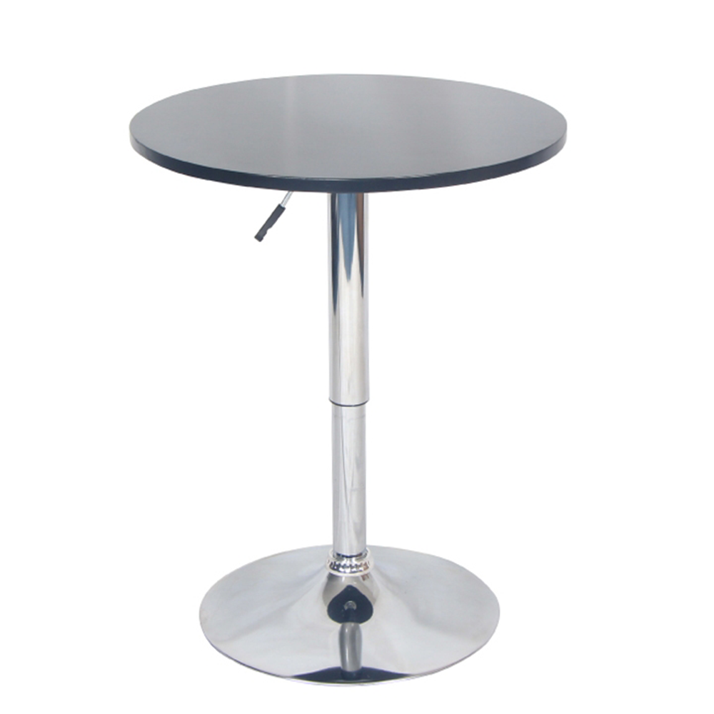 Barový stôl s nastaviteľnou výškou, čierna, priemer 60 cm, BRANY NEW