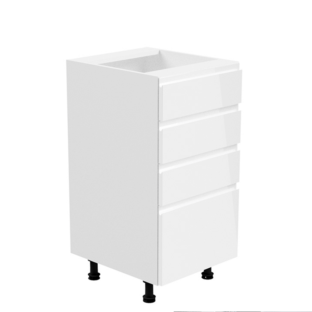 Spodná skrinka, biela/biela extra vysoký lesk, AURORA D40S4