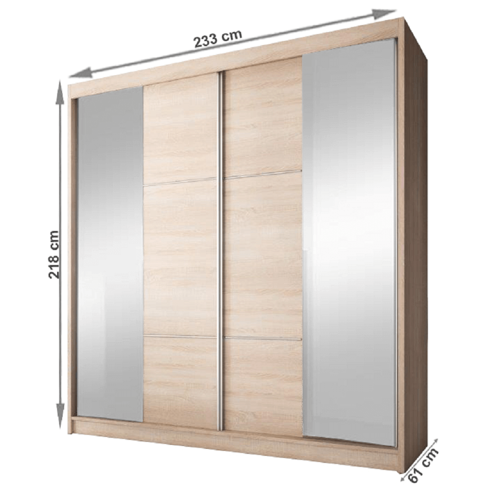 Skříň s posuvnými dveřmi, dub sonoma, 233x218, MULTI 36