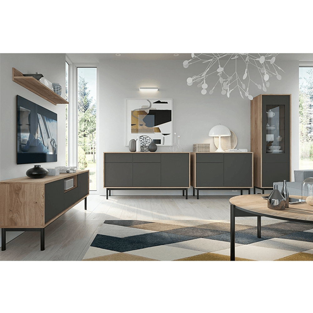 Komód, tölgy jaskson hickory/grafit, BERGEN BKD104