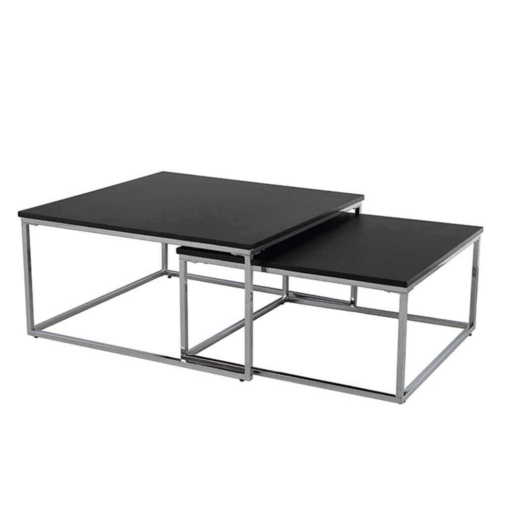 Set dvoch konferenčných stolíkov, čierna/chróm, AMIAS