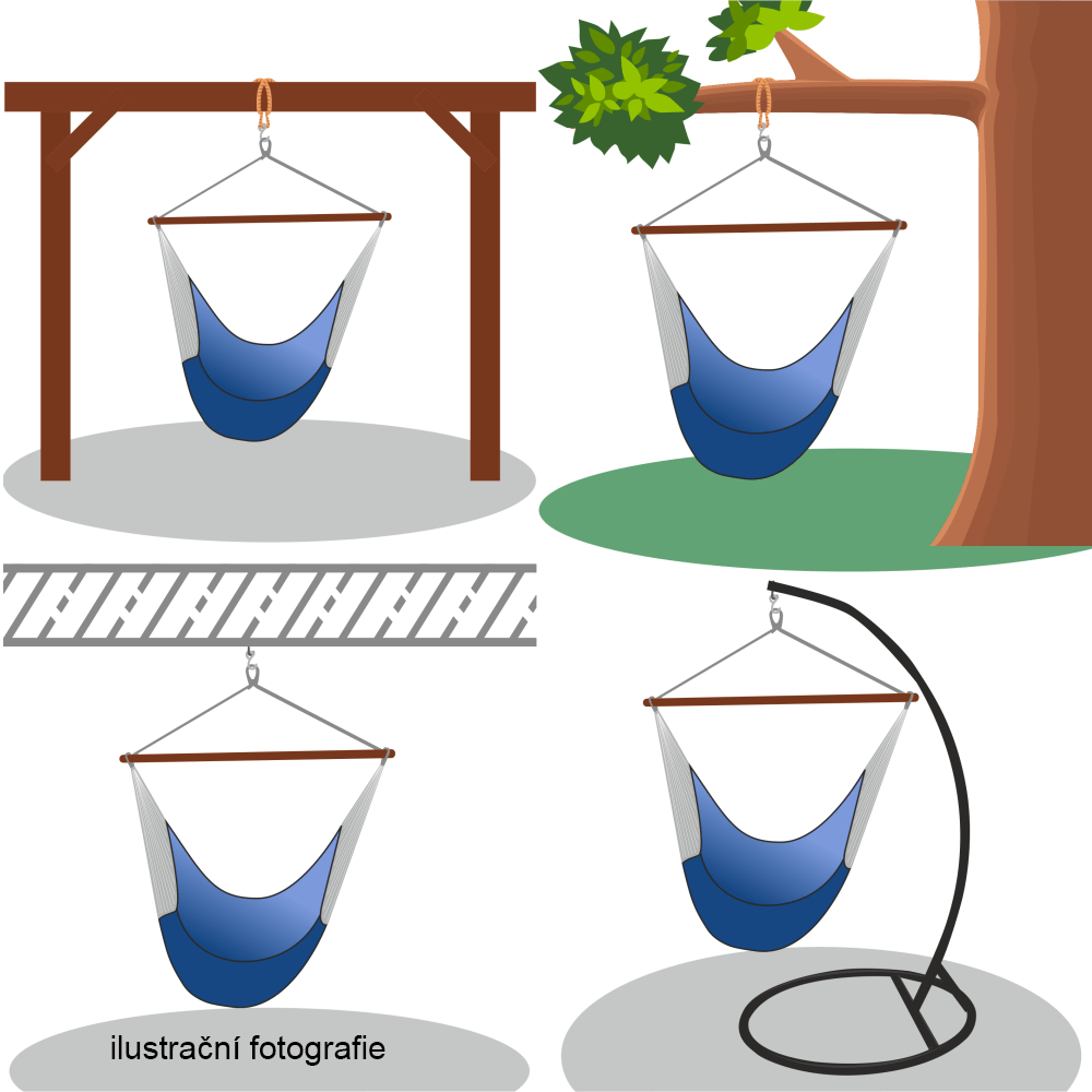 Stojan na závěsné houpací křeslo, černá, OTAN NEW TYP 2