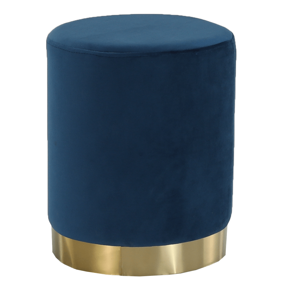 Taburet, modrá Velvet látka/gold chróm-zlatá, ALAZ - lacno