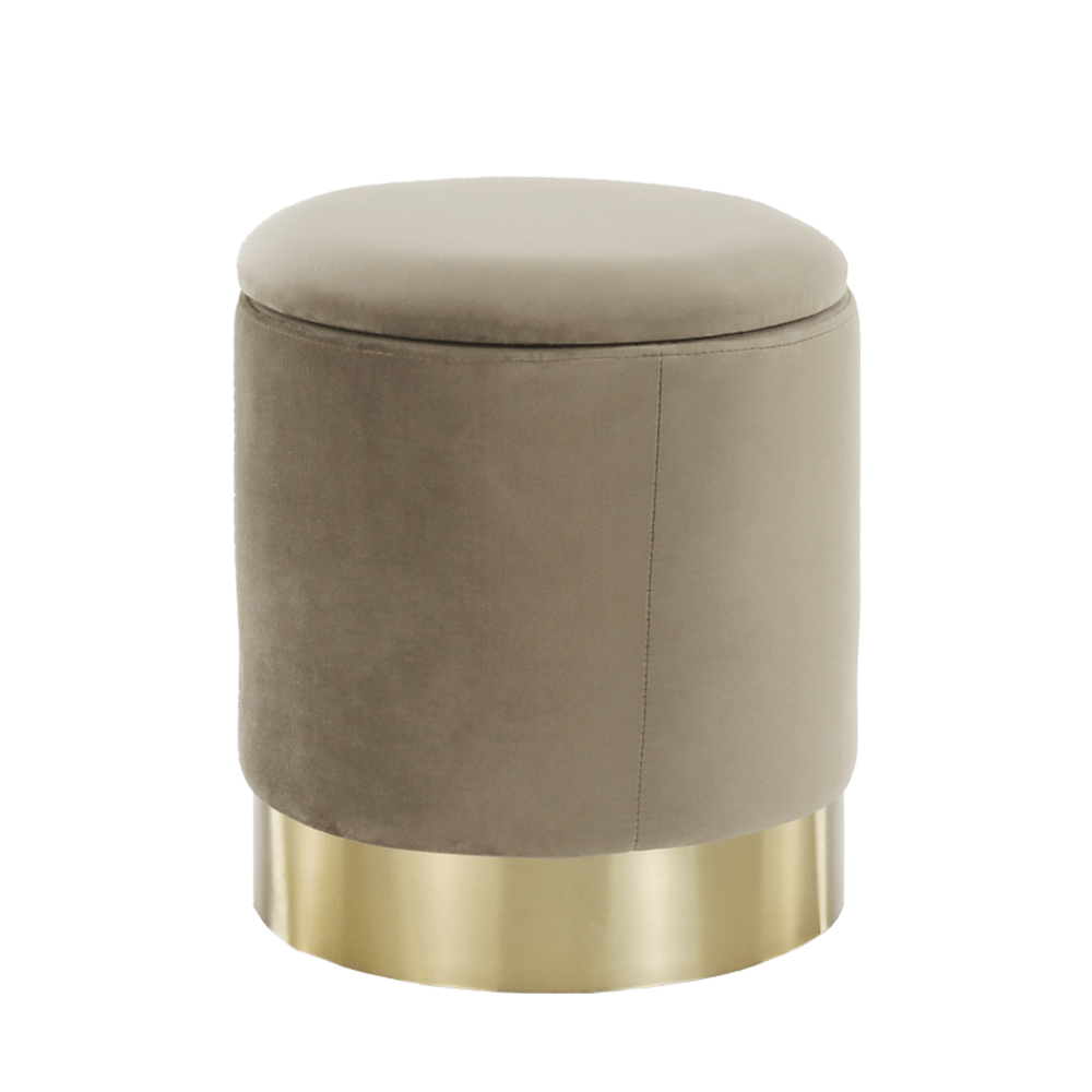 Taburet, sivohnedá TAUPE Velvet látka/gold chróm-zlatá, ANIZA - lacno