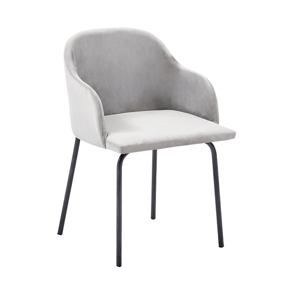 DIVAL  kreslo VELVET sivá NC-C14