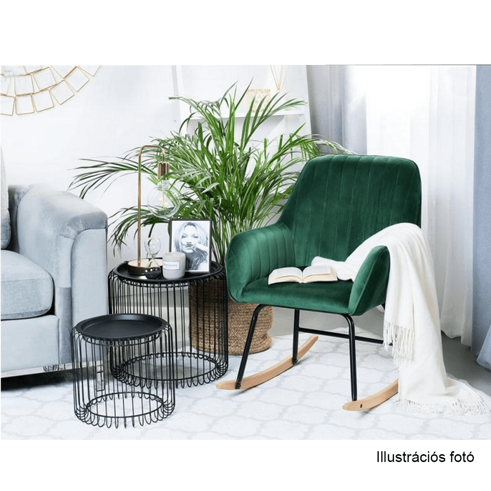 Hintaszék, zöld Velvet anyag, TARAM