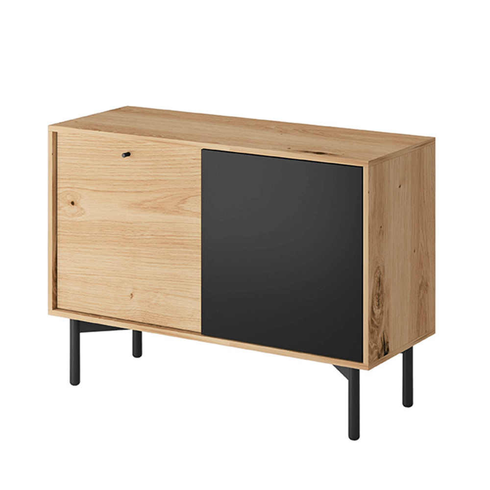 Komoda FK 102, dub artisan/čierna, FORSO - lacno