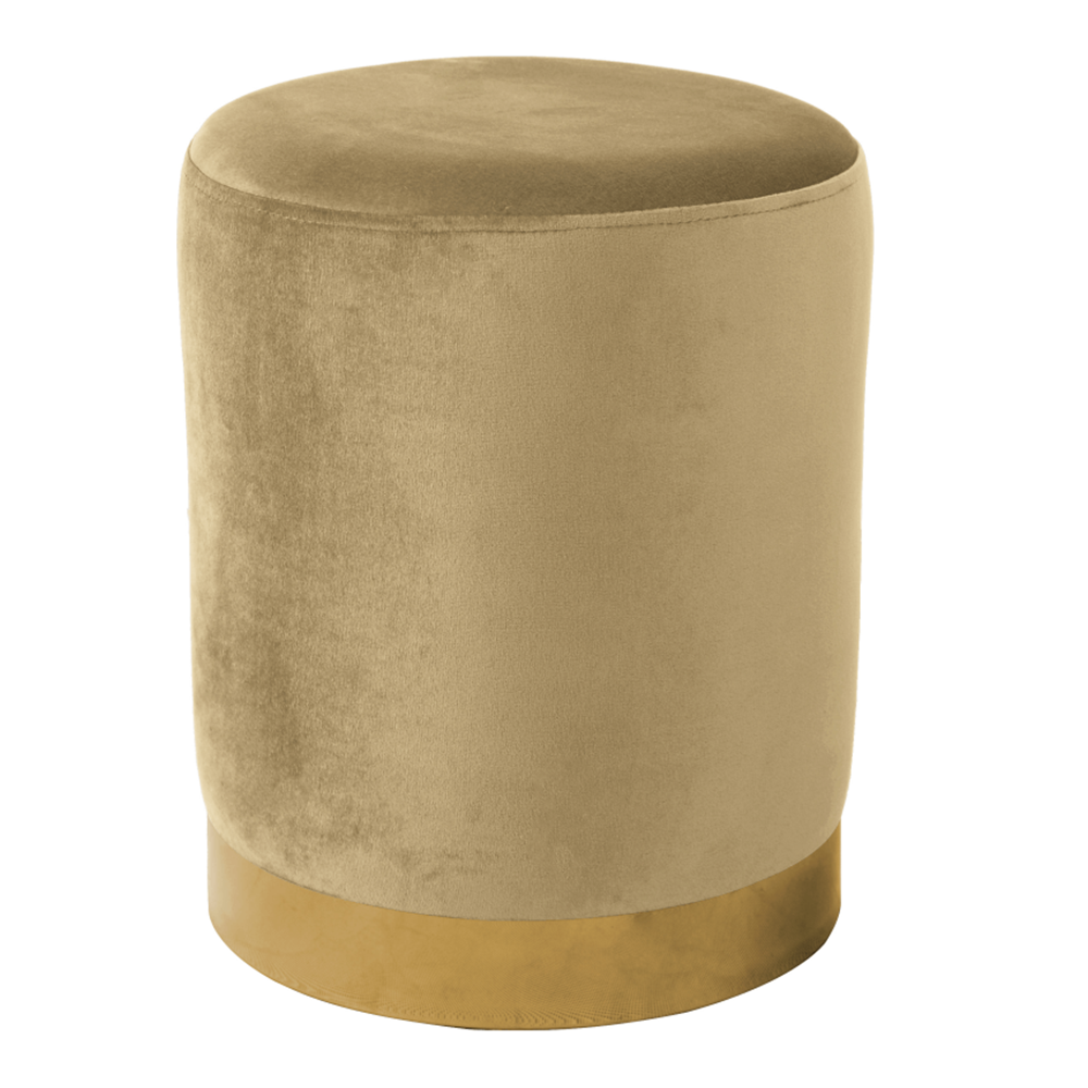 Taburet, béžová Velvet látka/gold chróm-zlatá, ALAZ - lacno