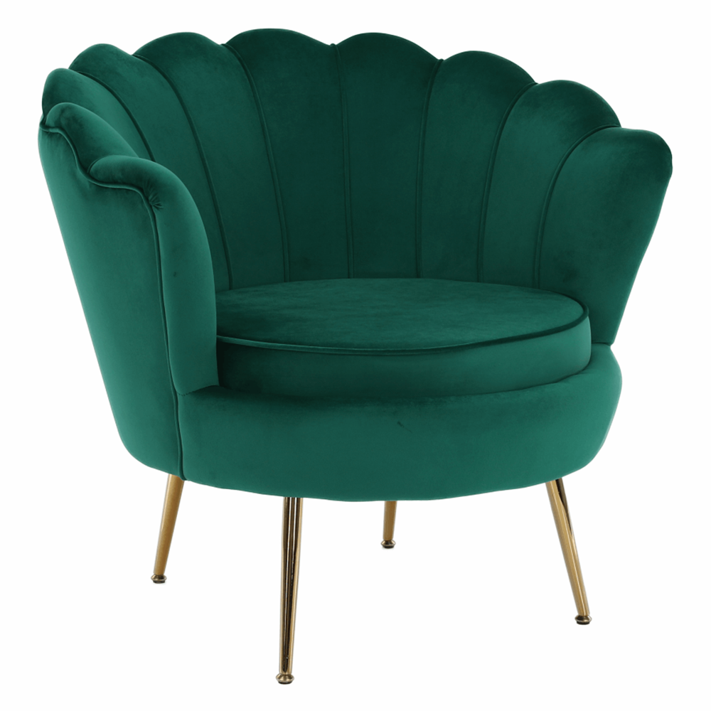 Kreslo v štýle Art-deco, smaragdová Velvet látka/gold chróm-zlatý, NOBLIN NEW