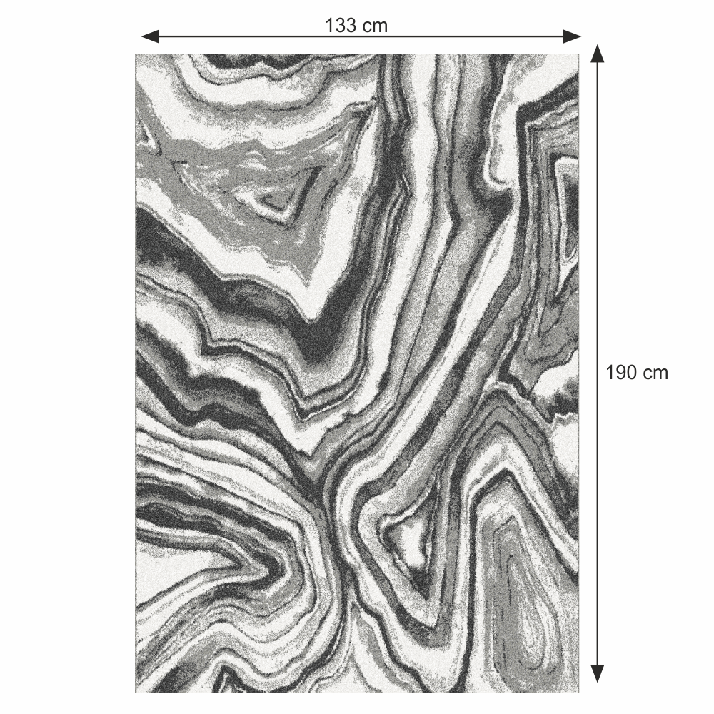 Koberec, bílá/černá/vzor, 133x190, SINAN
