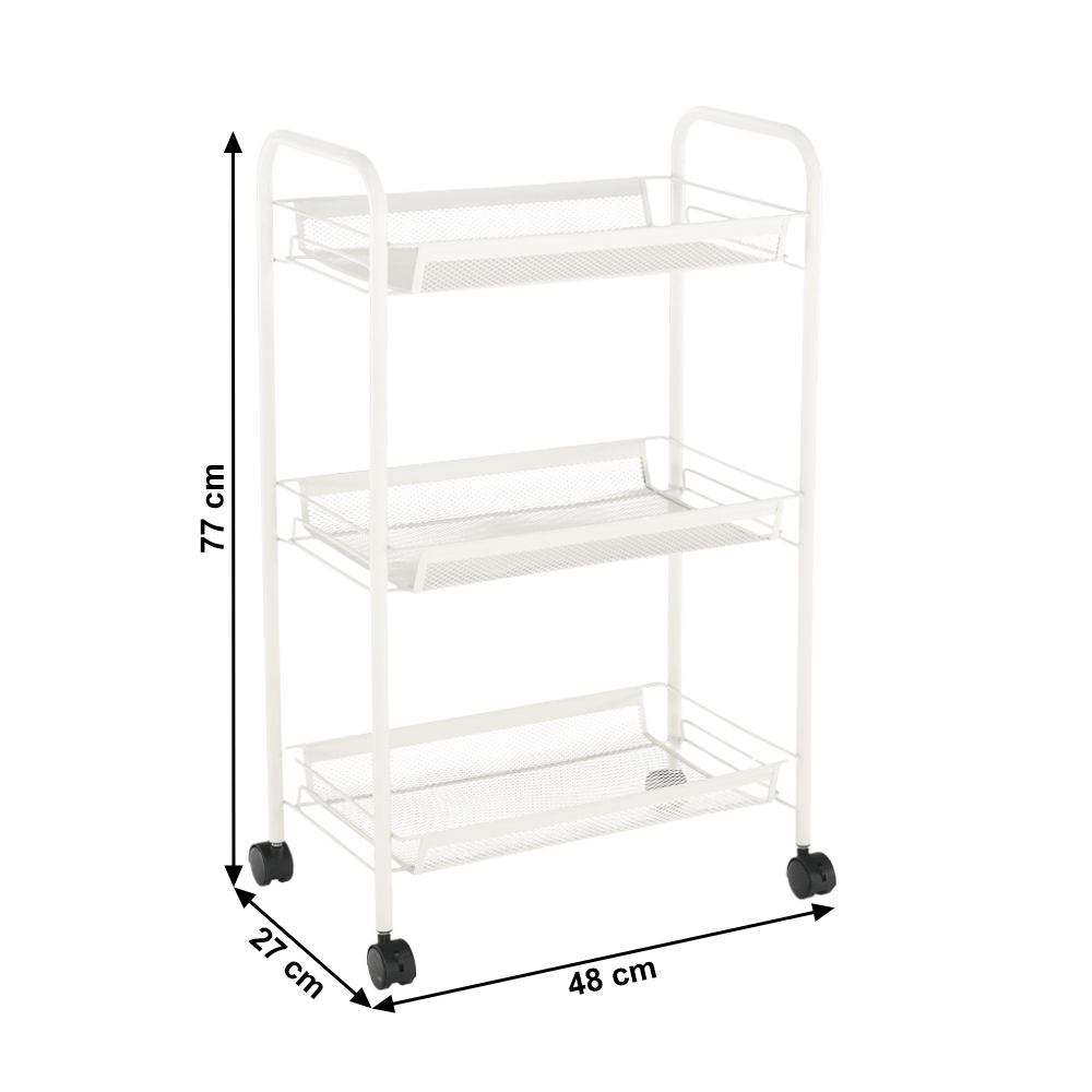Servírovací vozík, bílá, JARON