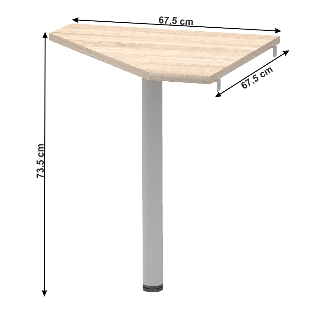 Rohový stolek, dub sonoma/kov, JOHAN 2 NEW 06