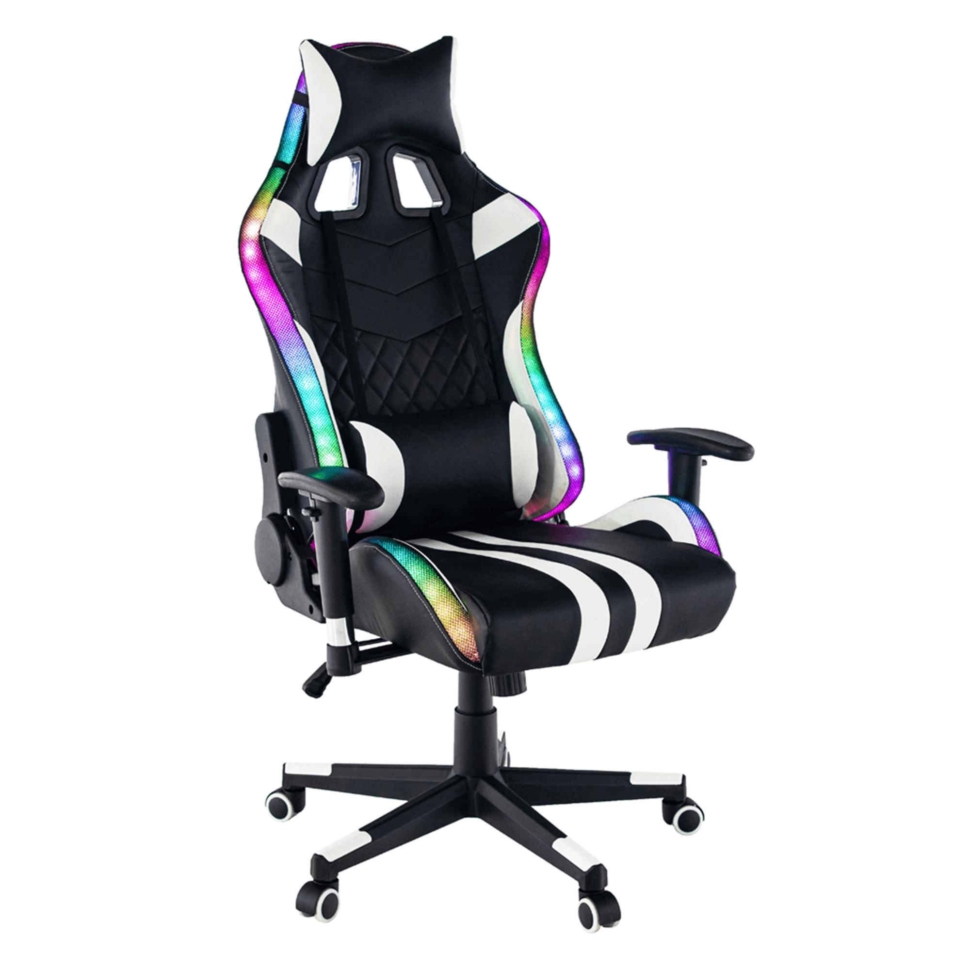 Herní kancelářské křeslo ZOPA s podsvícením RGB černá/bílá
