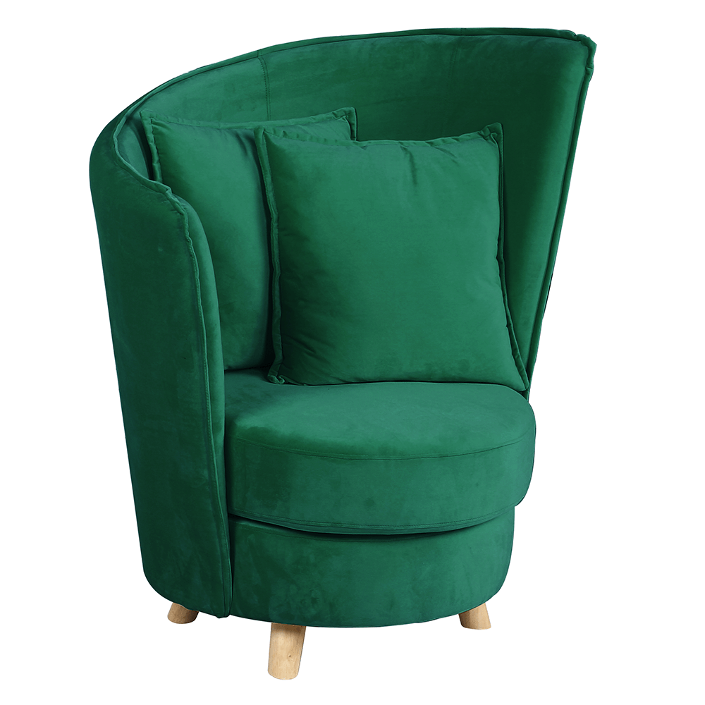 Kreslo v štýle Art Deco, smaragdová Velvet látka/dub, ROUND - lacno