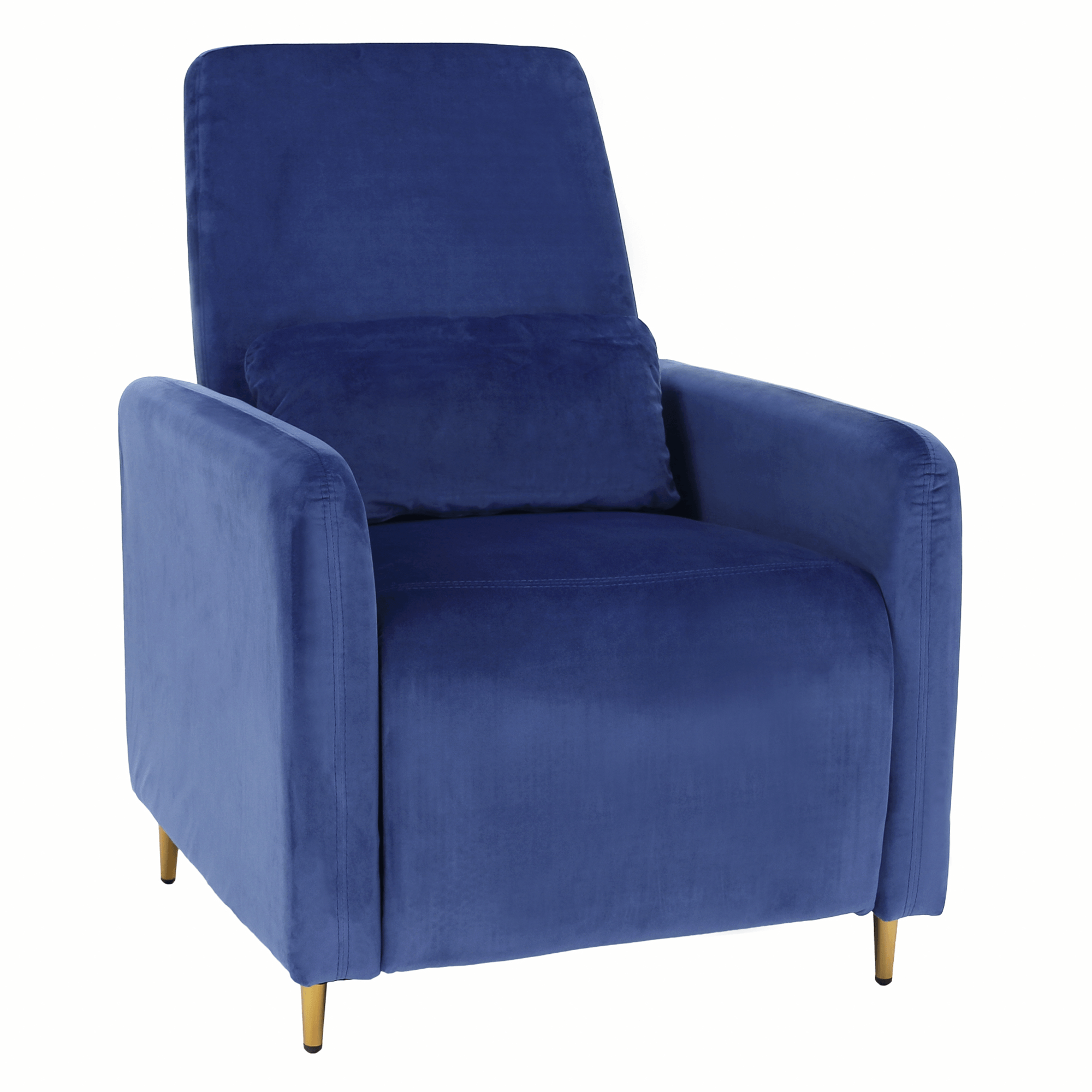 Relaxačné polohovacie kreslo, modrá Velvet látka, NAURO - lacno
