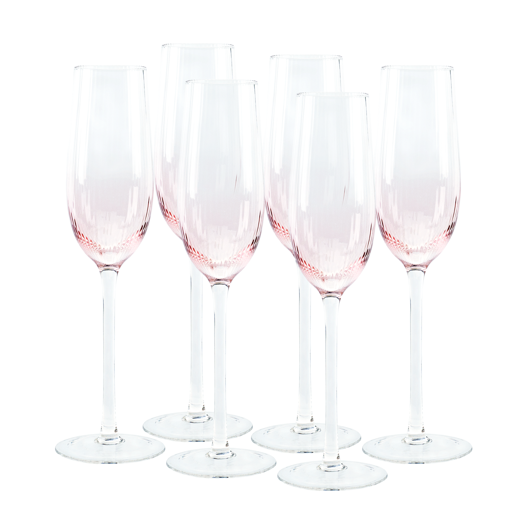Poháre na šampanské, set 6 ks, 280 ml, ružová, CELESTE TYP 1