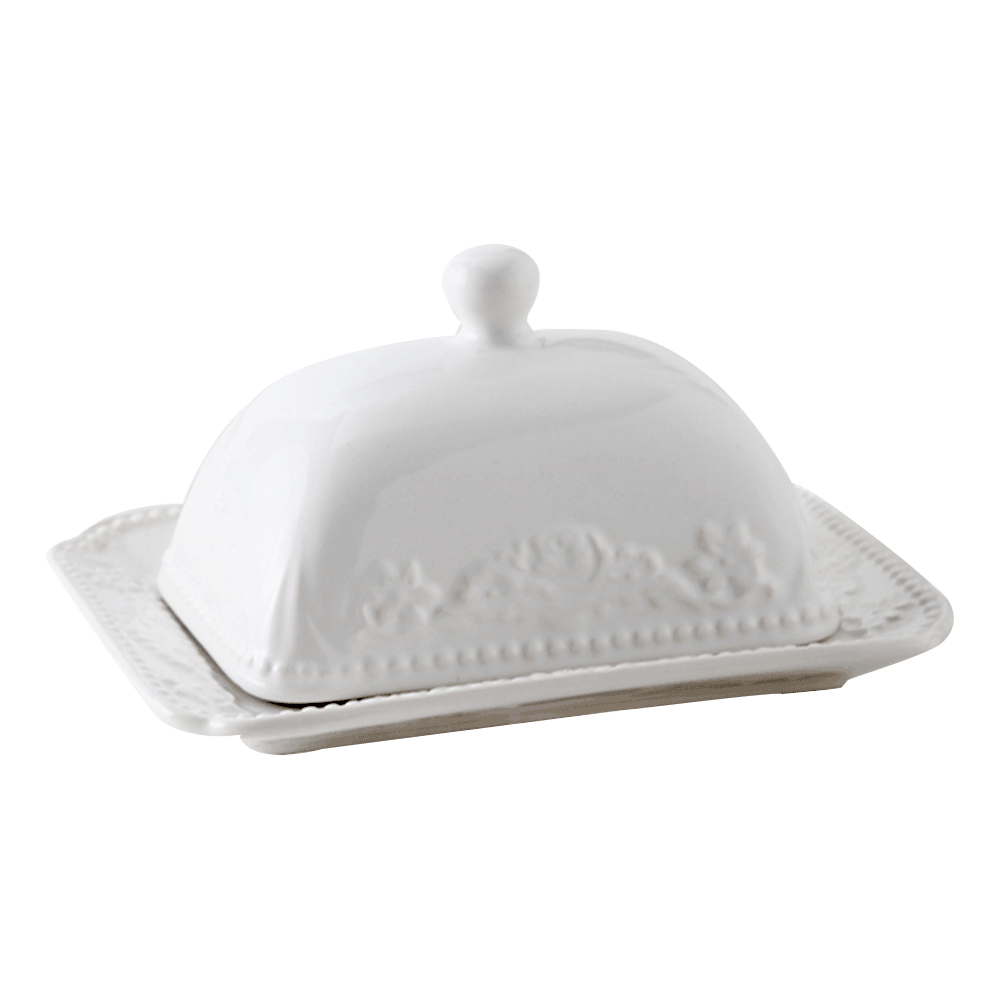 Maselnička, biela, keramika, BUTTER HOME