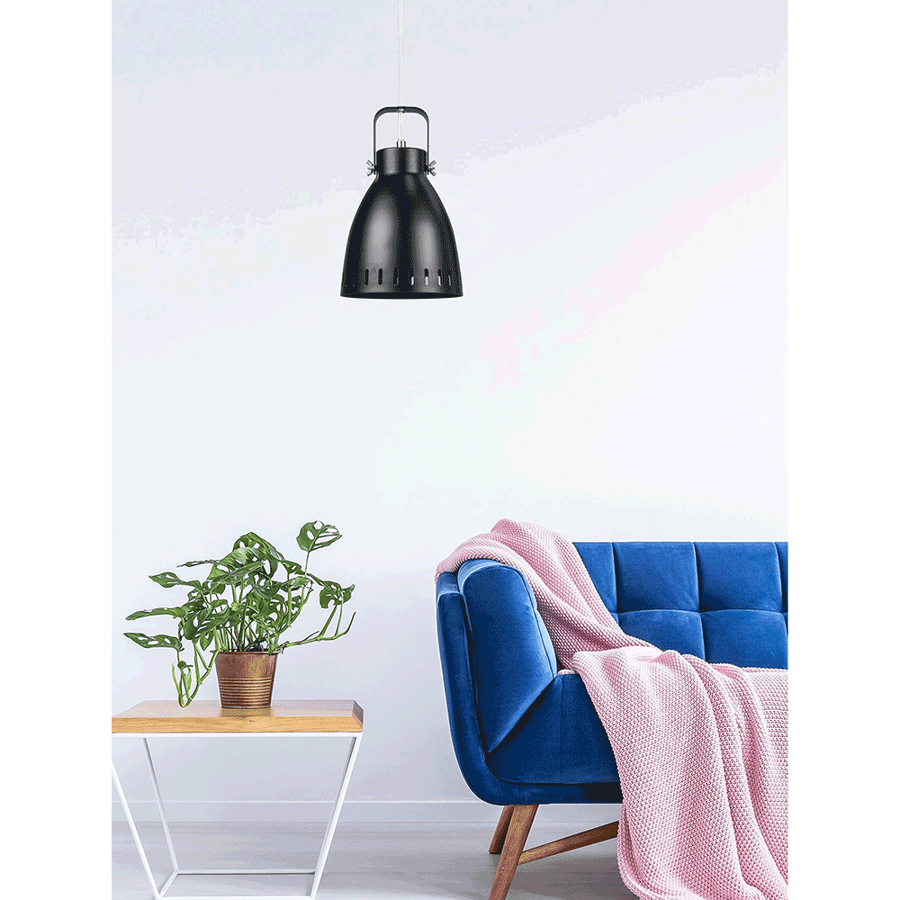 Visící lampa, černá / kov, AIDEN typ3