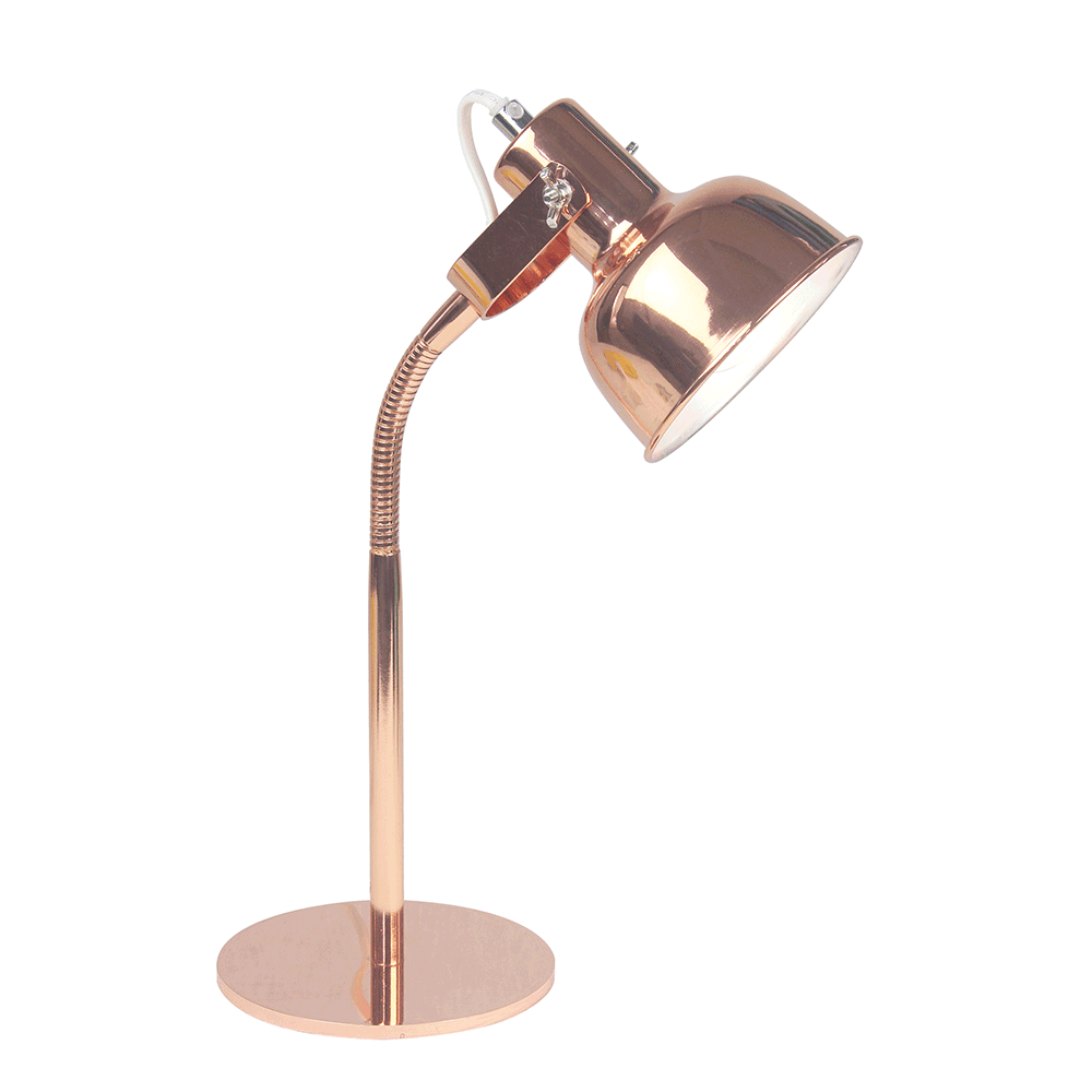 Stolná lampa v retro štýle, kov, rose gold, AVIER TYP 1