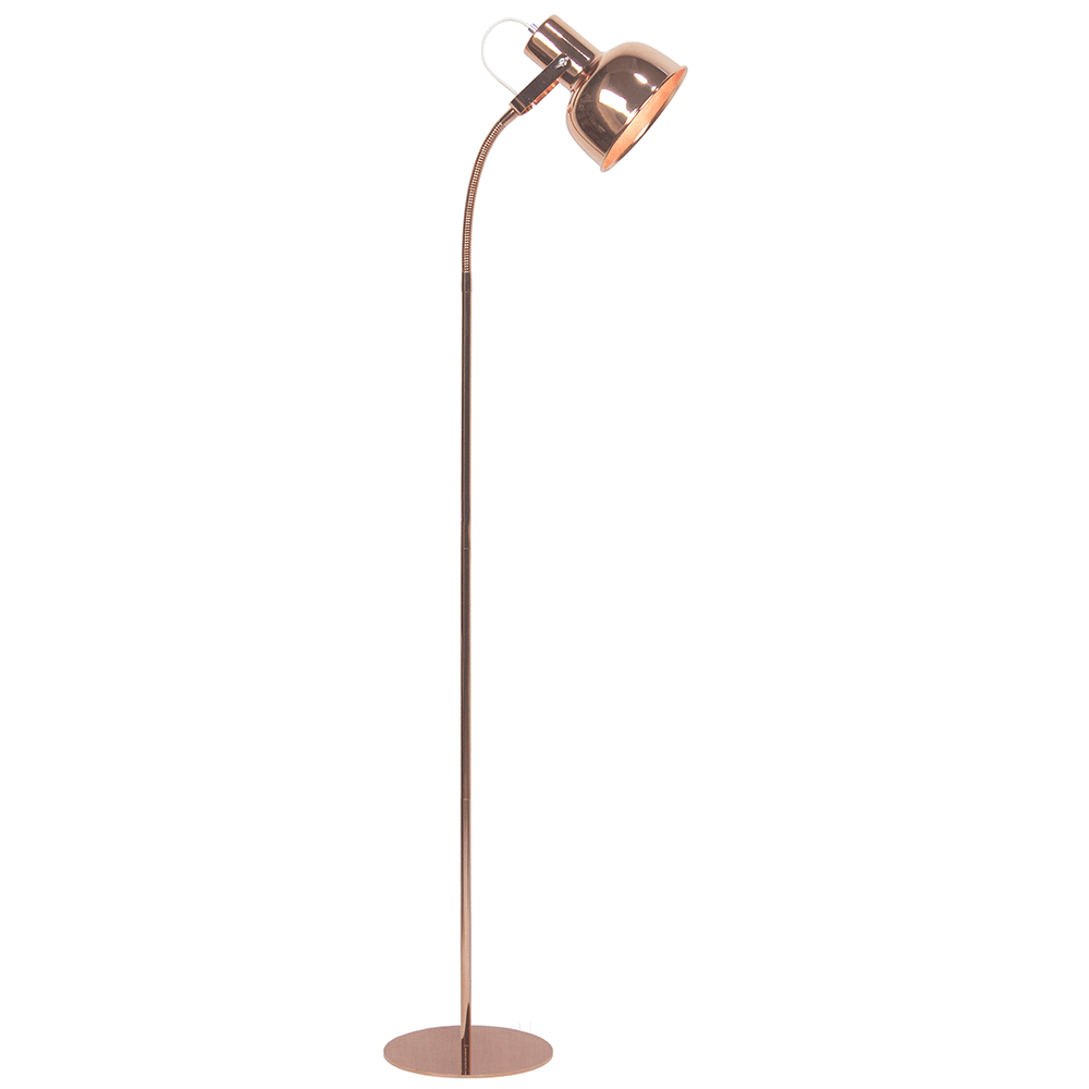Stojacia lampa v retro štýle, kov, rose gold, AVIER TYP 2