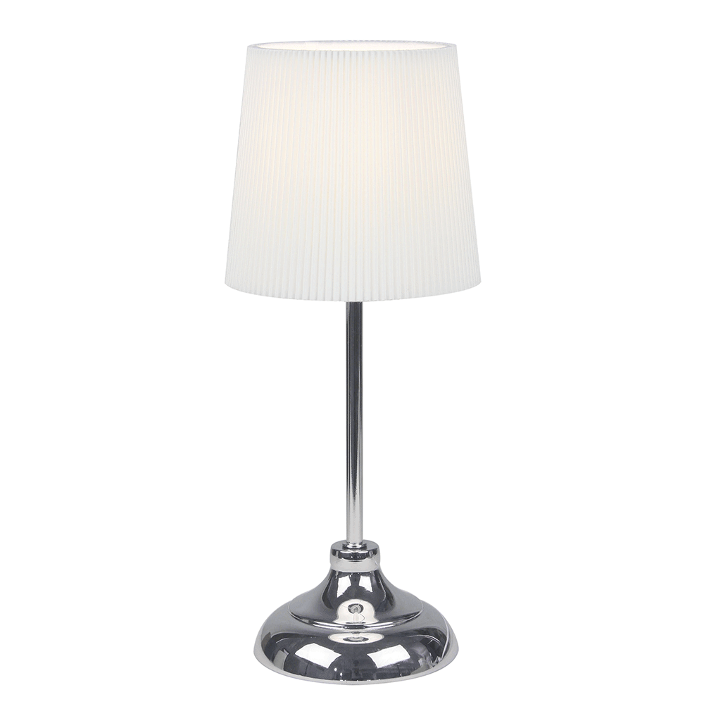 Stolná lampa, kov/biele textilné tienidlo, GAIDEN