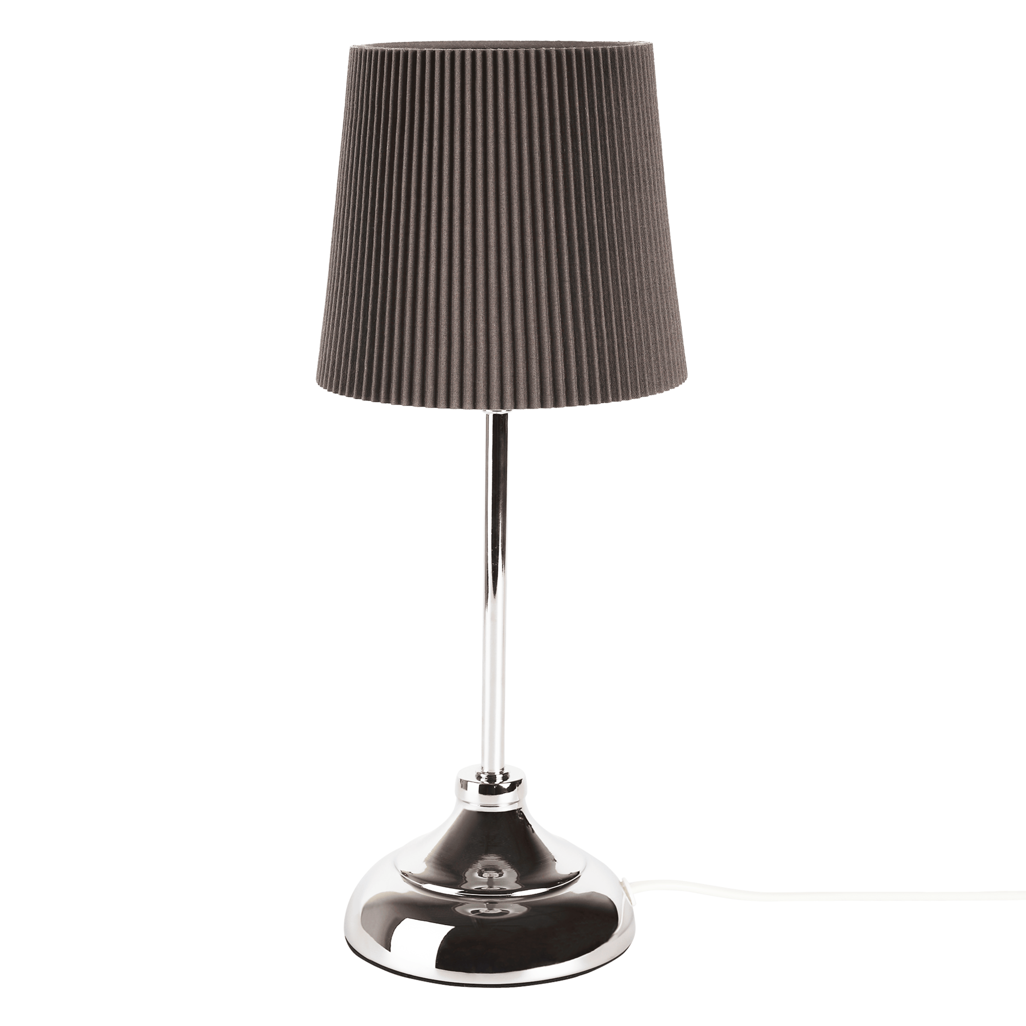 Stolná lampa, kov/sivé textilné tienidlo, GAIDEN