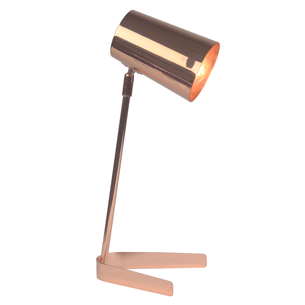 Stolná lampa, kov/rose gold, FABEL