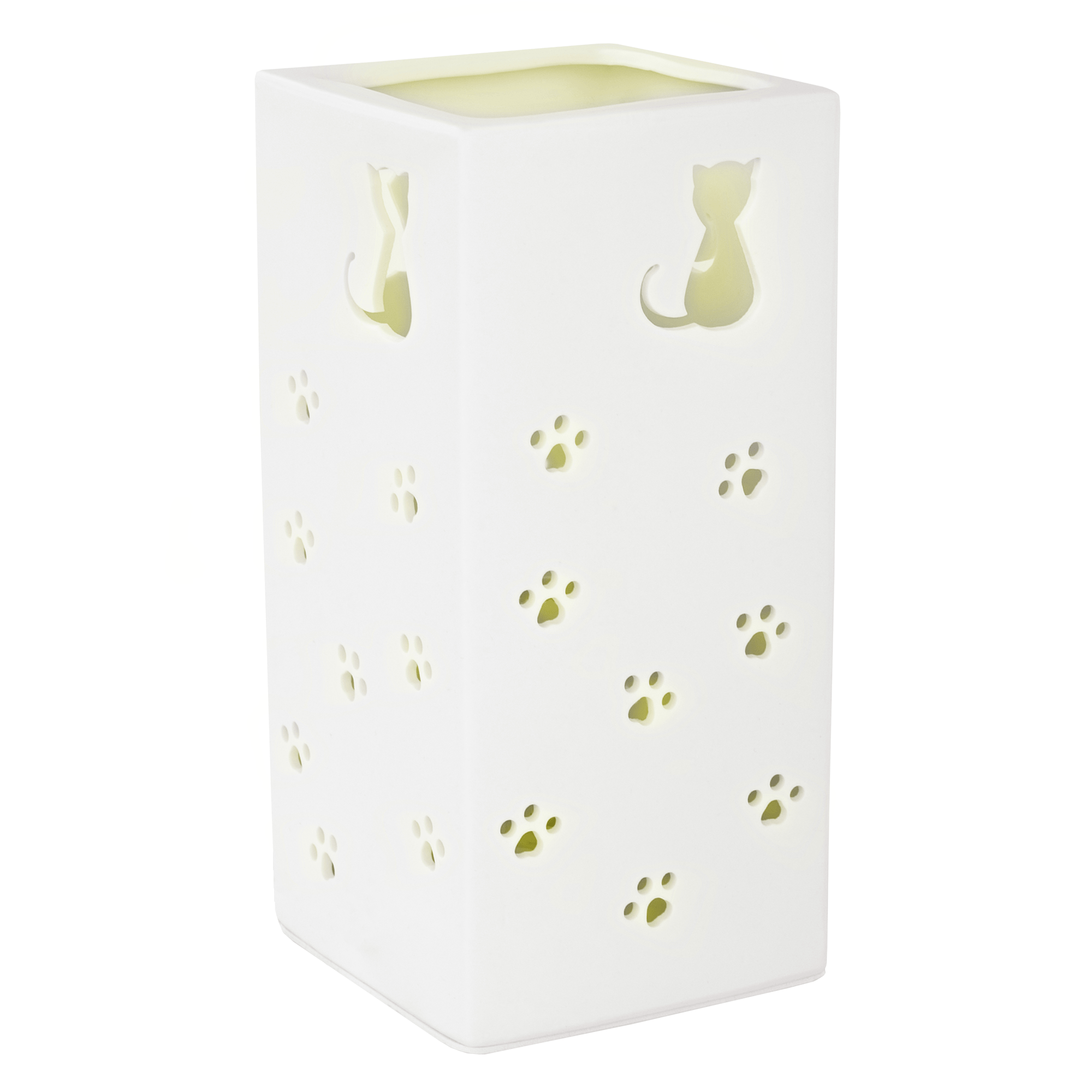 Stolná lampa, biela/vzor mačky, BELLE TYP 2