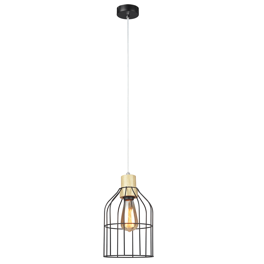 Visiaca lampa, čierna/kov, ASTOK