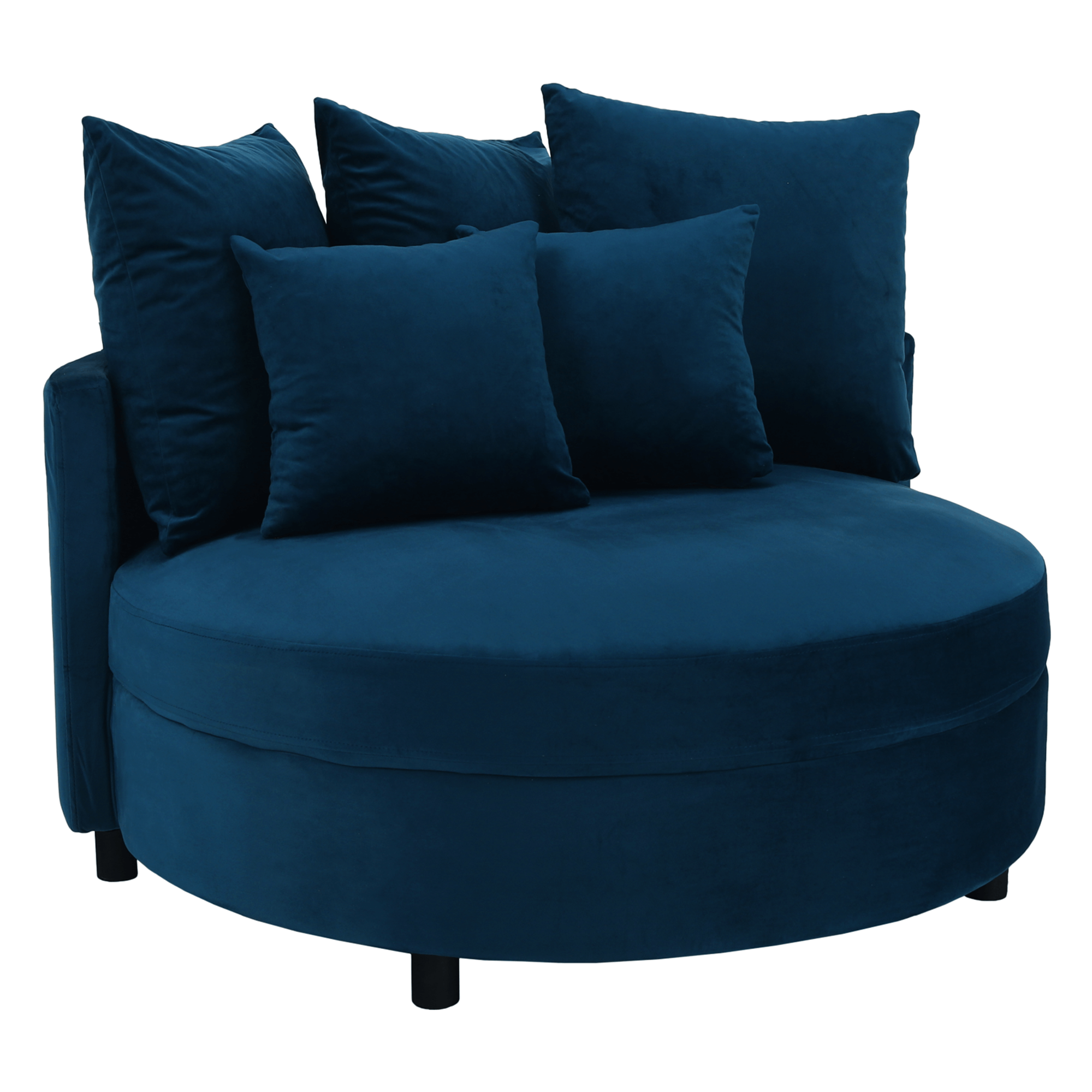 Okrúhle kreslo, Velvet látka modrá, SALOTO - lacno