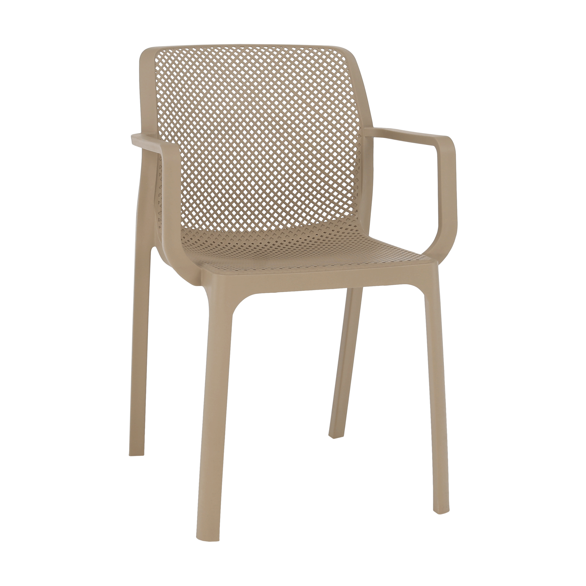 Stohovateľná stolička, sivohnedá taupe/plast, FRENIA - lacno